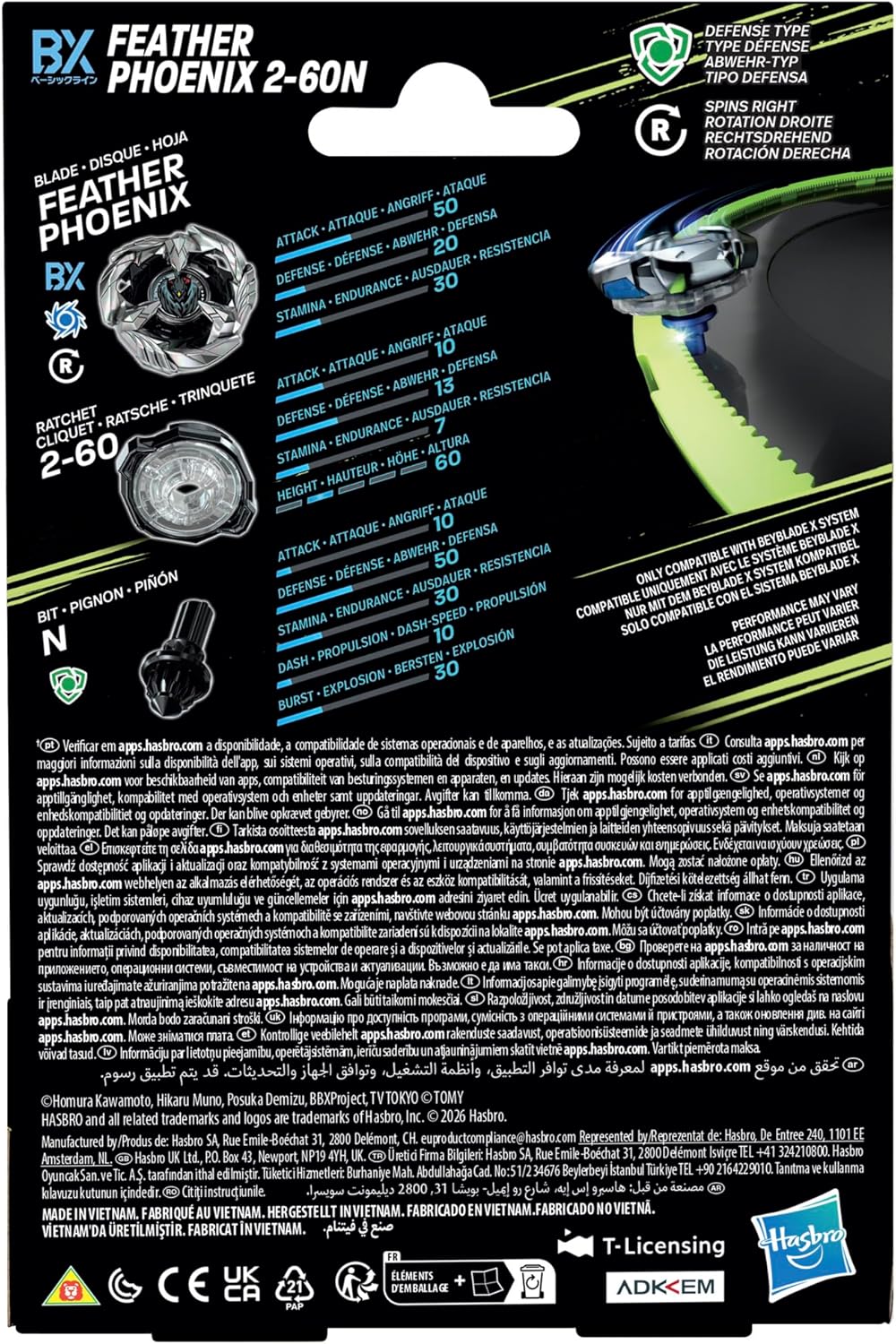 Hasbro Beyblade X Feather Phoenix 2-60N