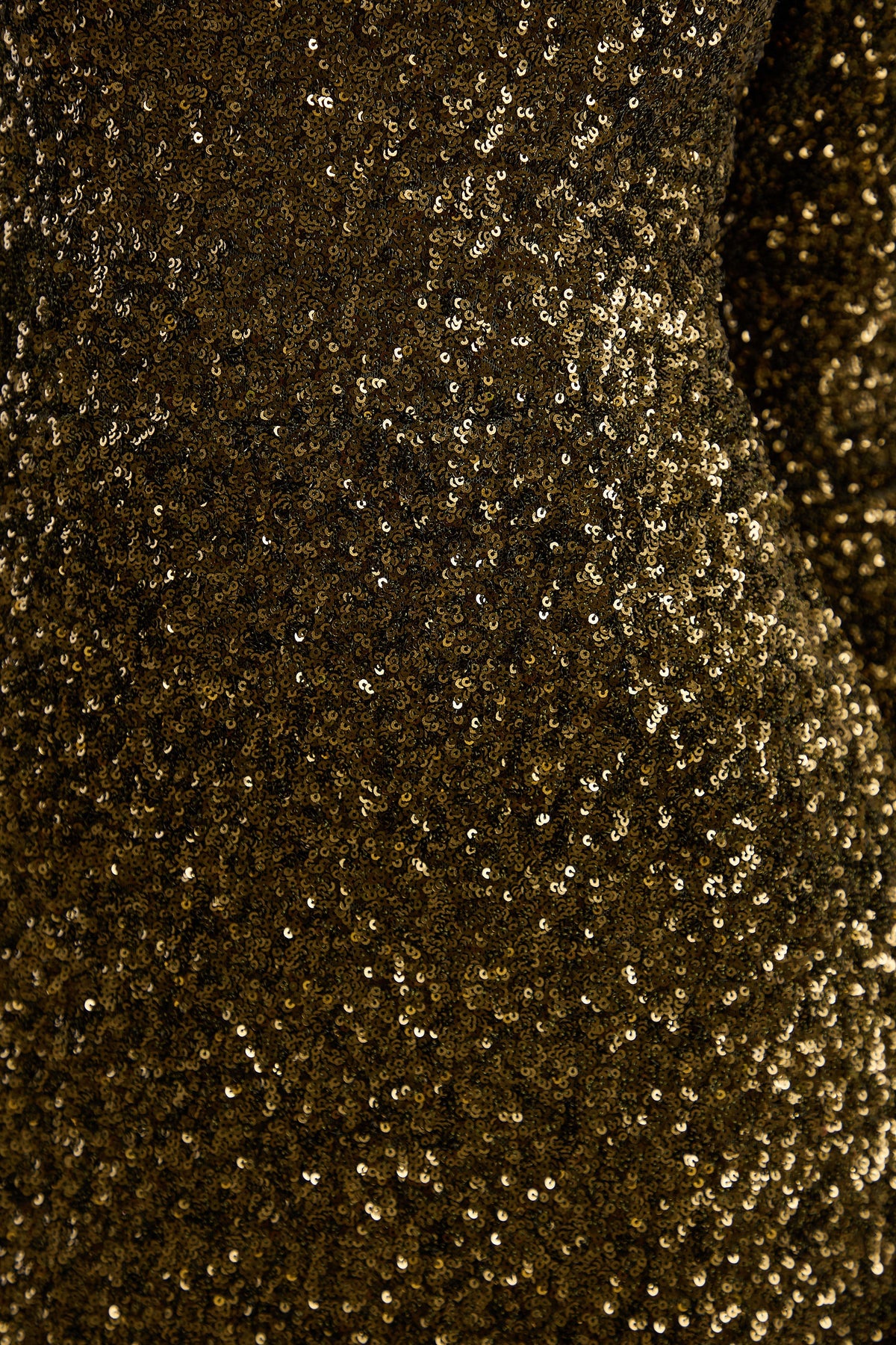 Galaxy | Khaki Sequin High Neck Long Sleeve Maxi Dress