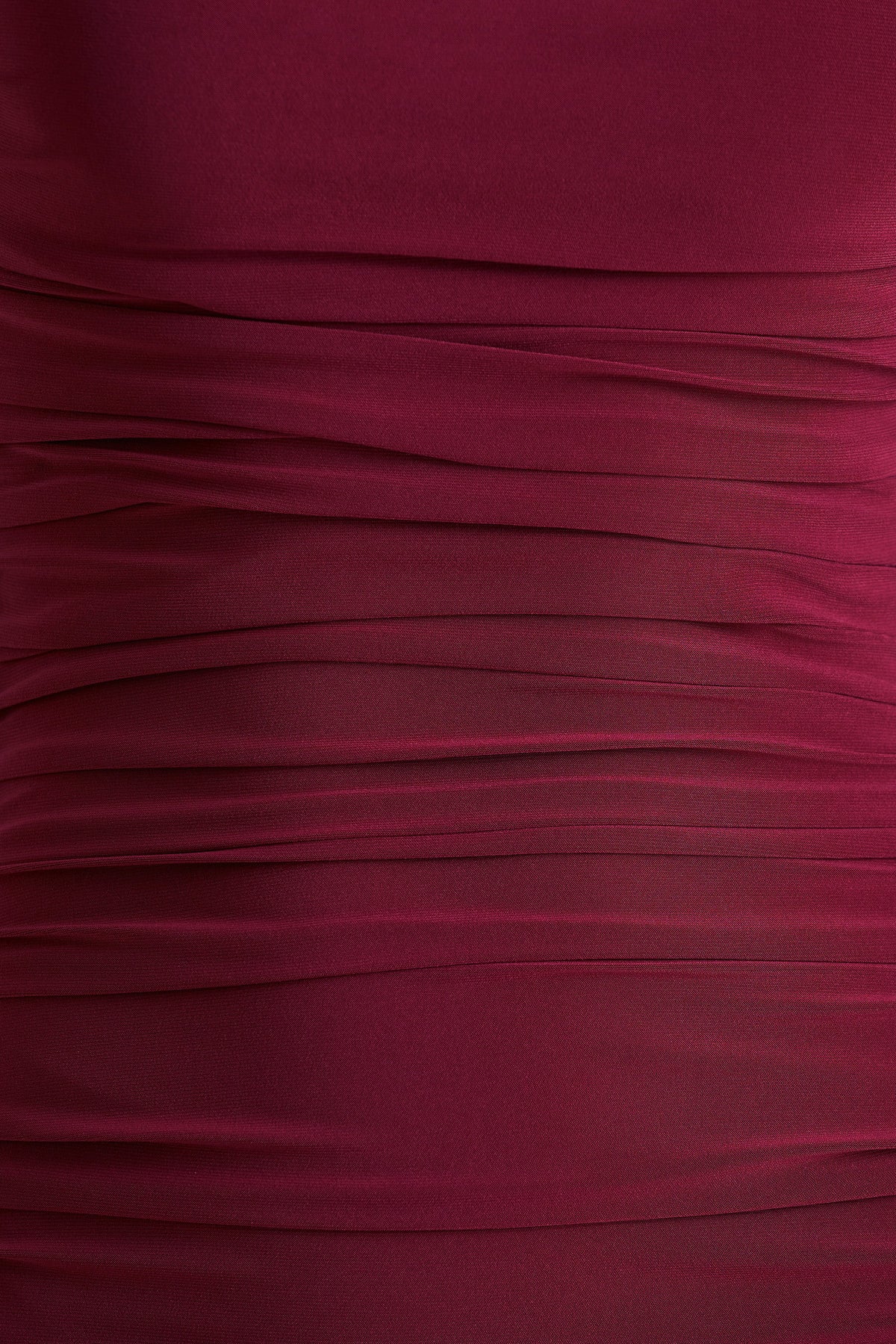 Aniyah | Burgundy Slashed-Neck Maxi Dress With Ruched Detailing
