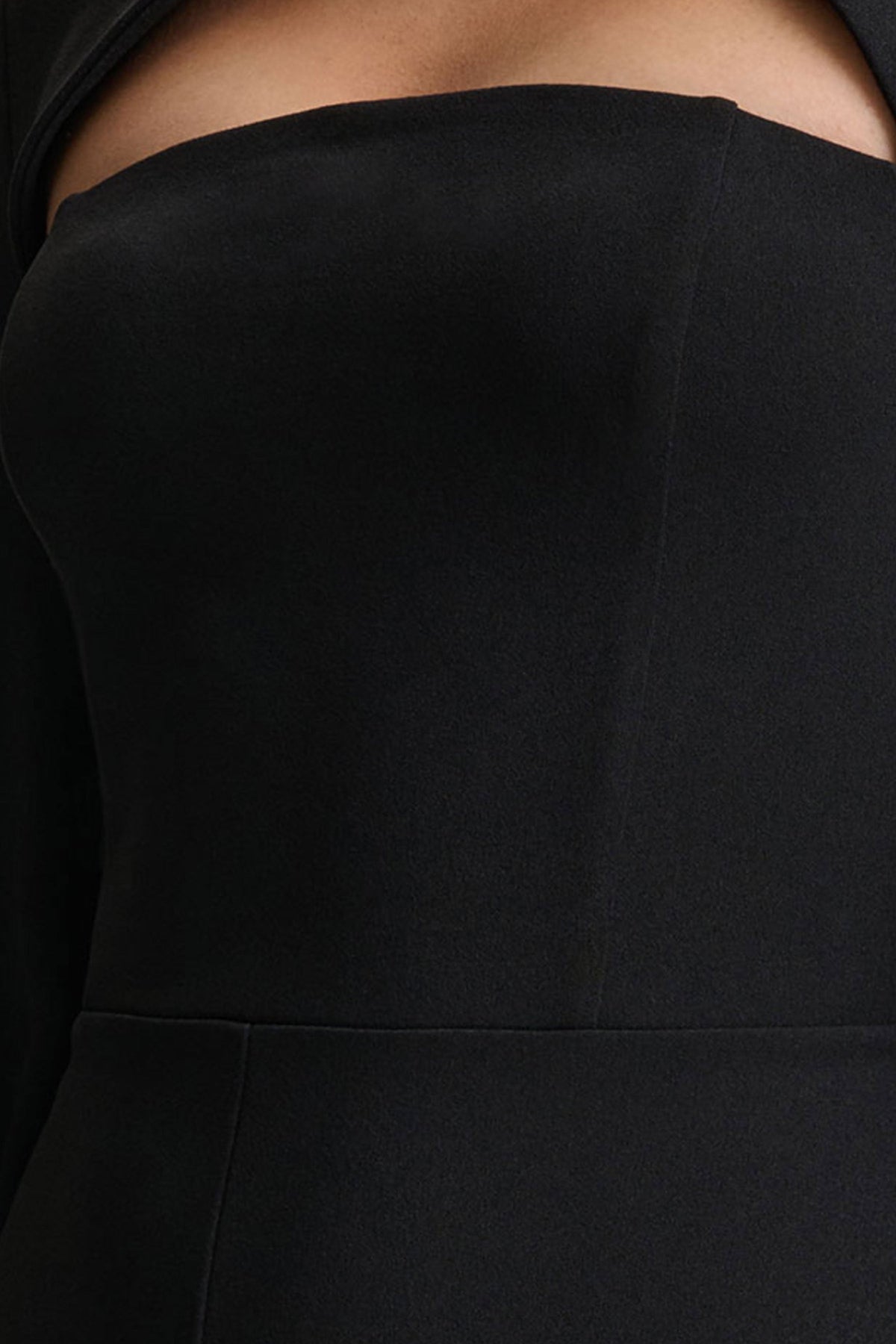 Elisabetta | Black Scuba Square Neck Jumpsuit With Tailoring And Cape Sleeves