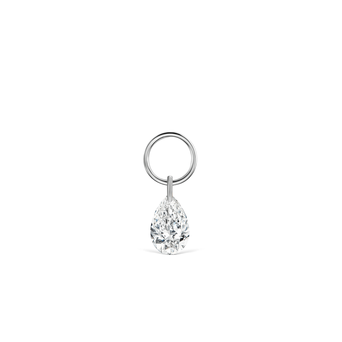 Pear Floating Diamond Charm