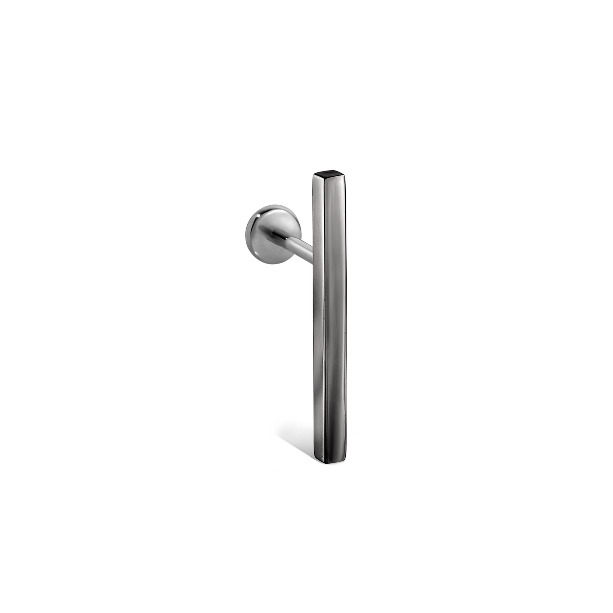 Polished Square Bar Threaded Stud Earring With Titanium Backing