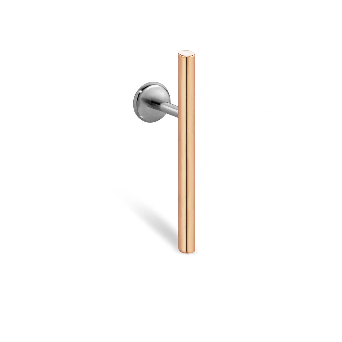 Polished Round Bar Threaded Stud Earring With Titanium Backing