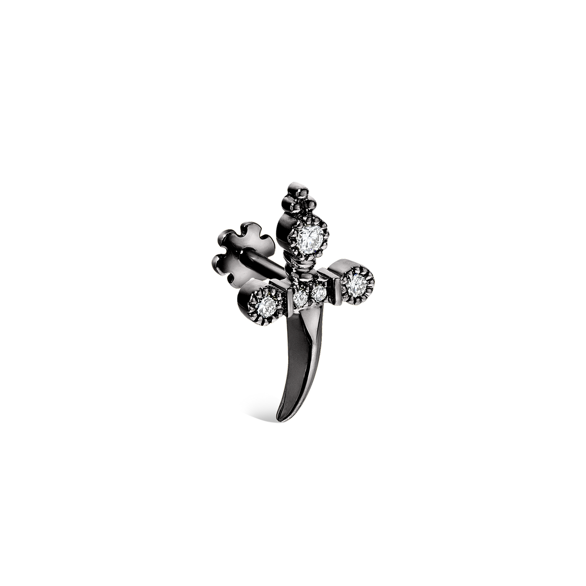 Diamond Trinity Hilt Dagger Threaded Stud