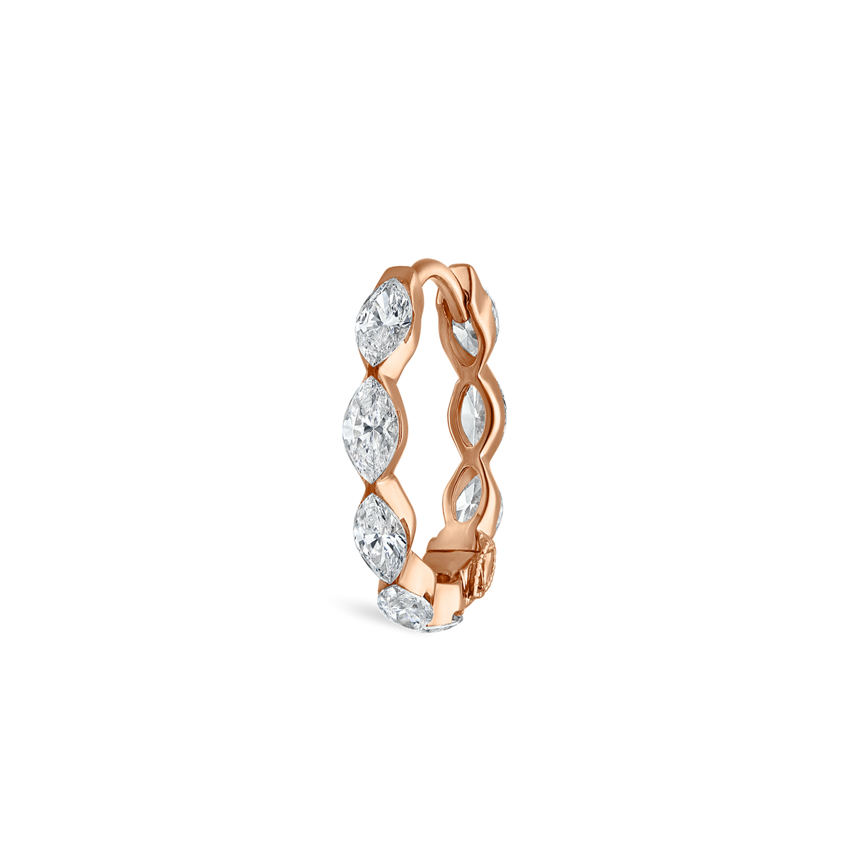 Invisible Set Diamond Marquise Eternity Hoop Earring