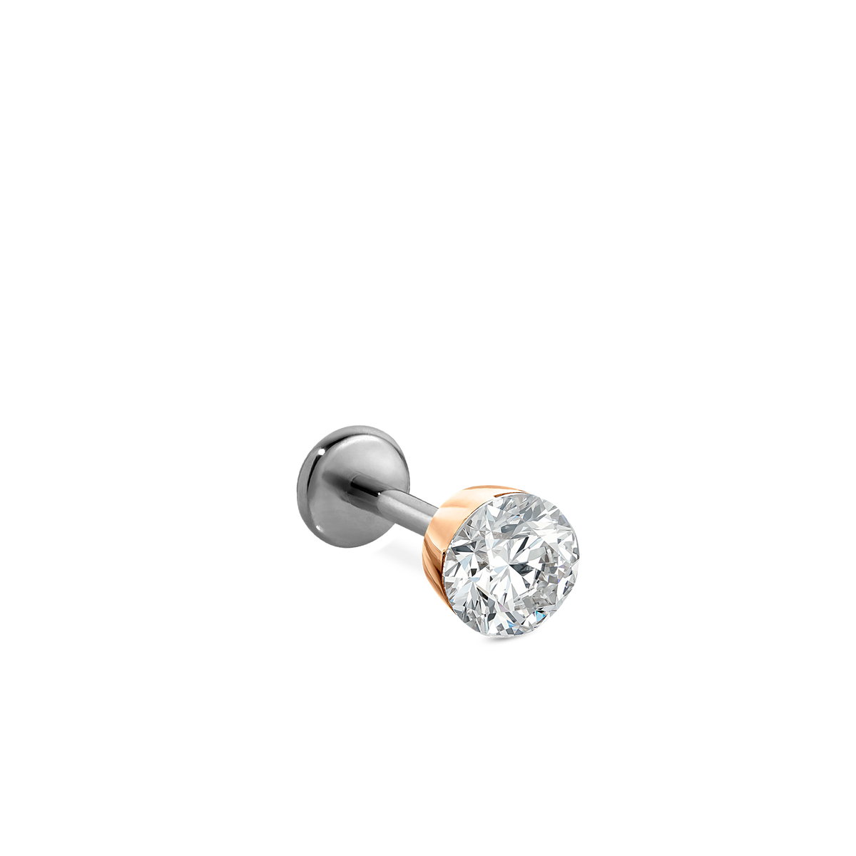 Invisible Set Diamond Threaded Stud Earring With Titanium Backing