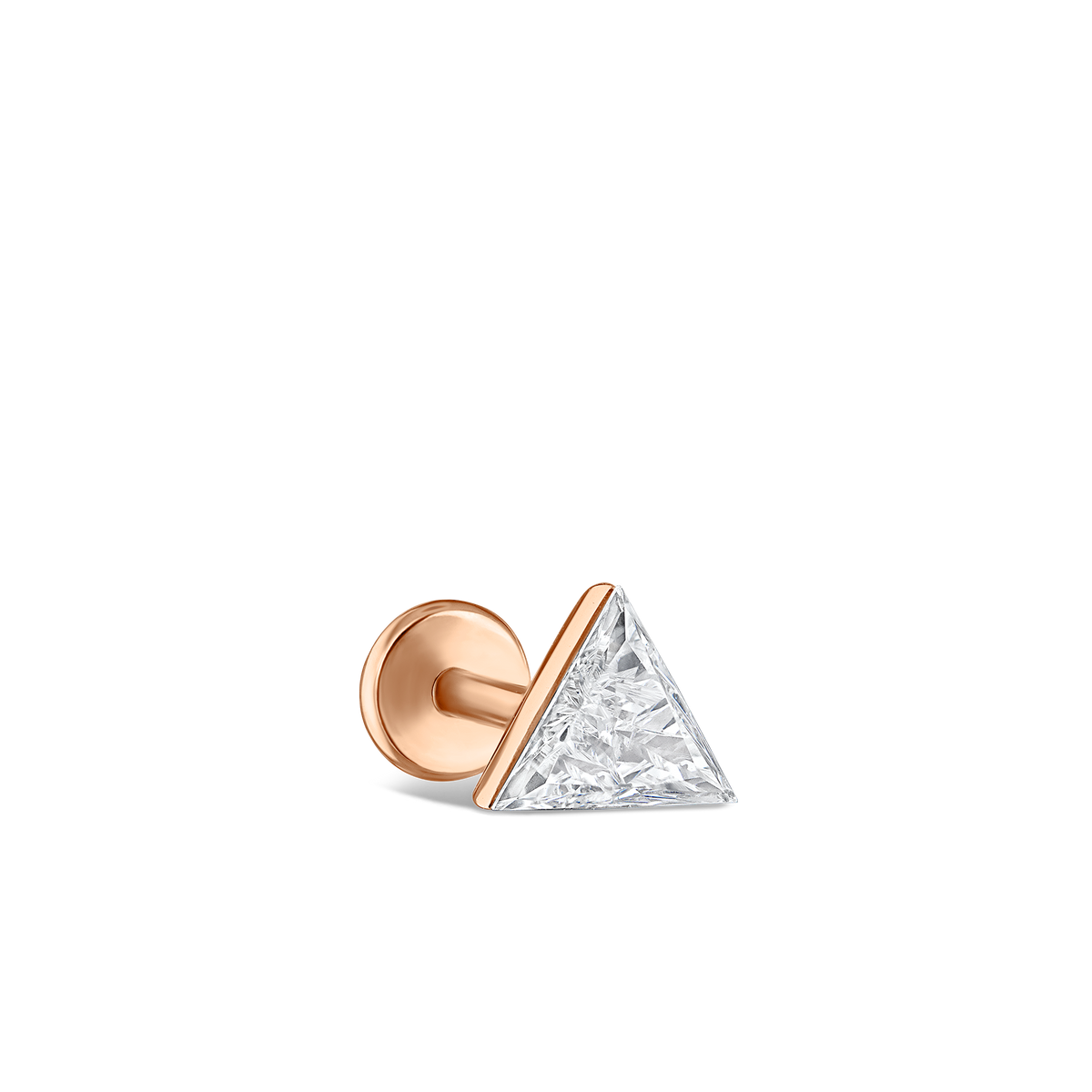 Invisible Set Triangle Diamond Threaded Stud Earring