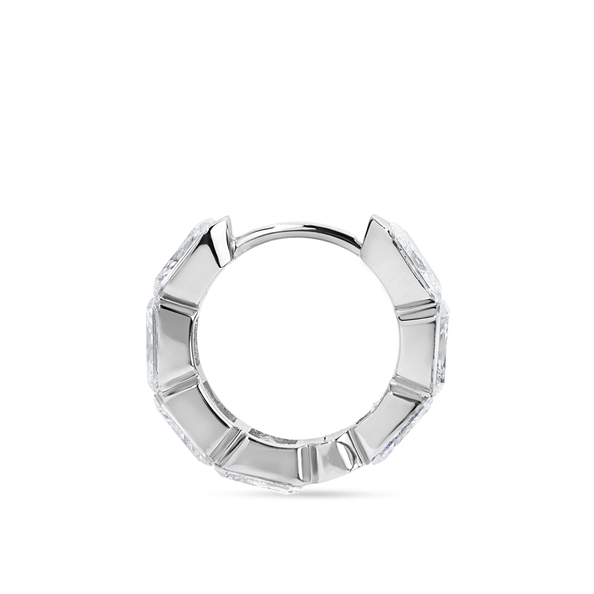 Invisible Set Radiant Cut Diamond Eternity Hoop Earring