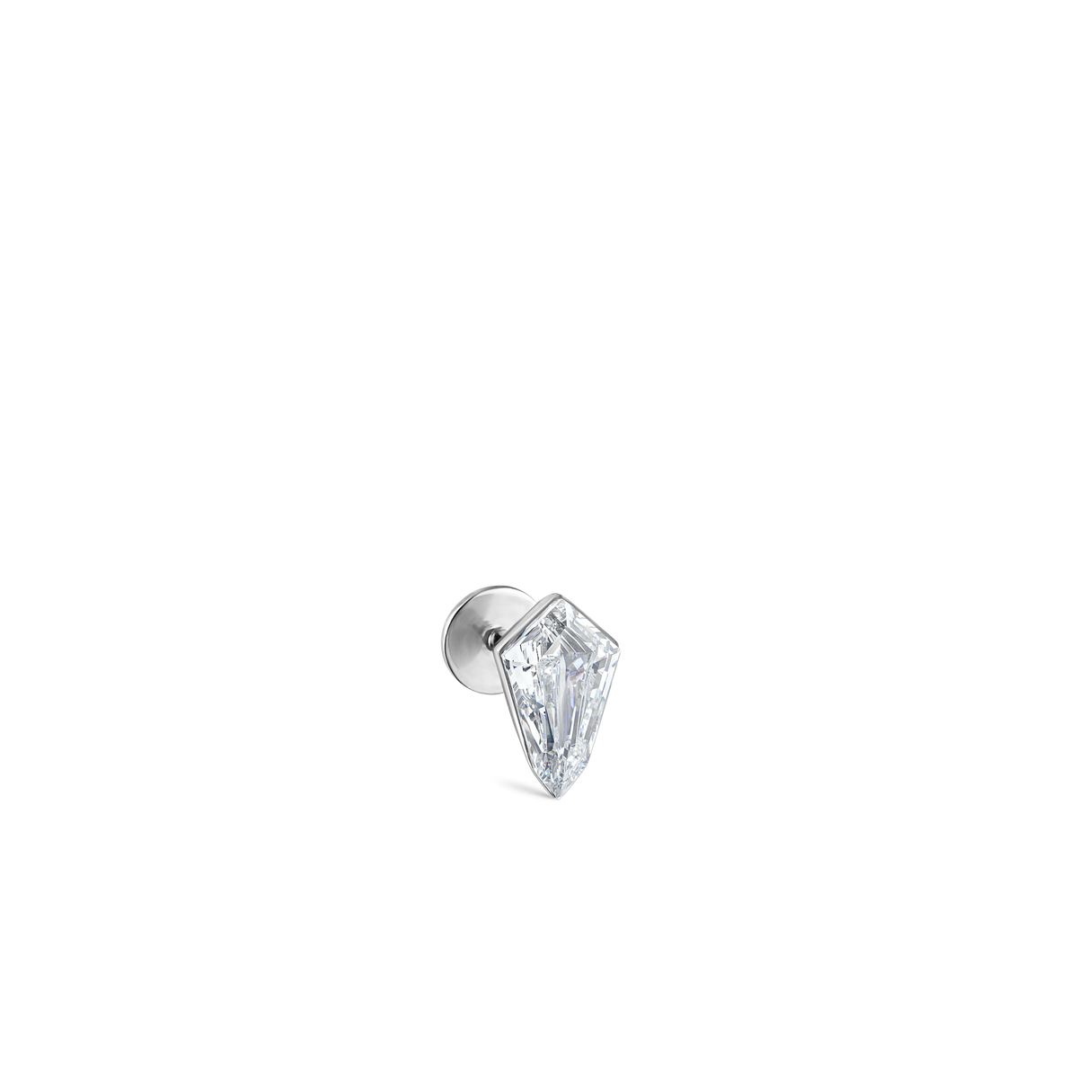 Invisible Set Kite Diamond Threaded Stud Earring
