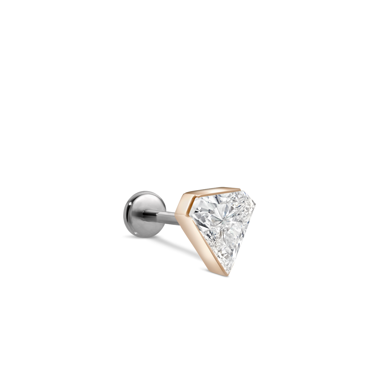Invisible Set Silhouette Diamond Threaded Stud Earring With Titanium Backing