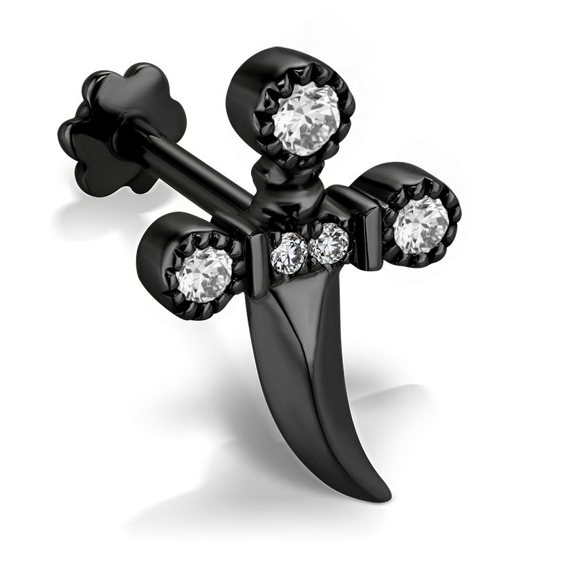 Diamond Dagger Threaded Stud With Titanium Backing