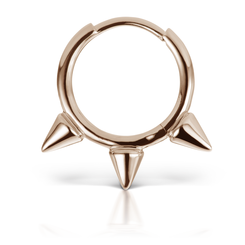 Triple Short Spike Hoop Earring