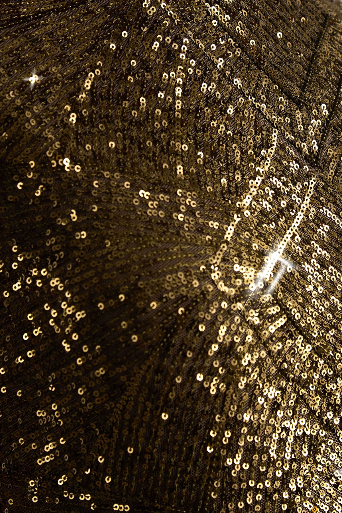 Cecy | Khaki Sequin High Neck Short Sleeve Maxi Dress
