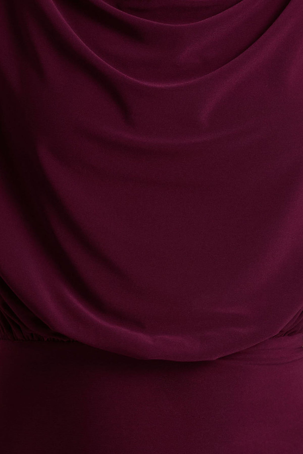 Hermia | Burgundy High-Neck Midi Dress