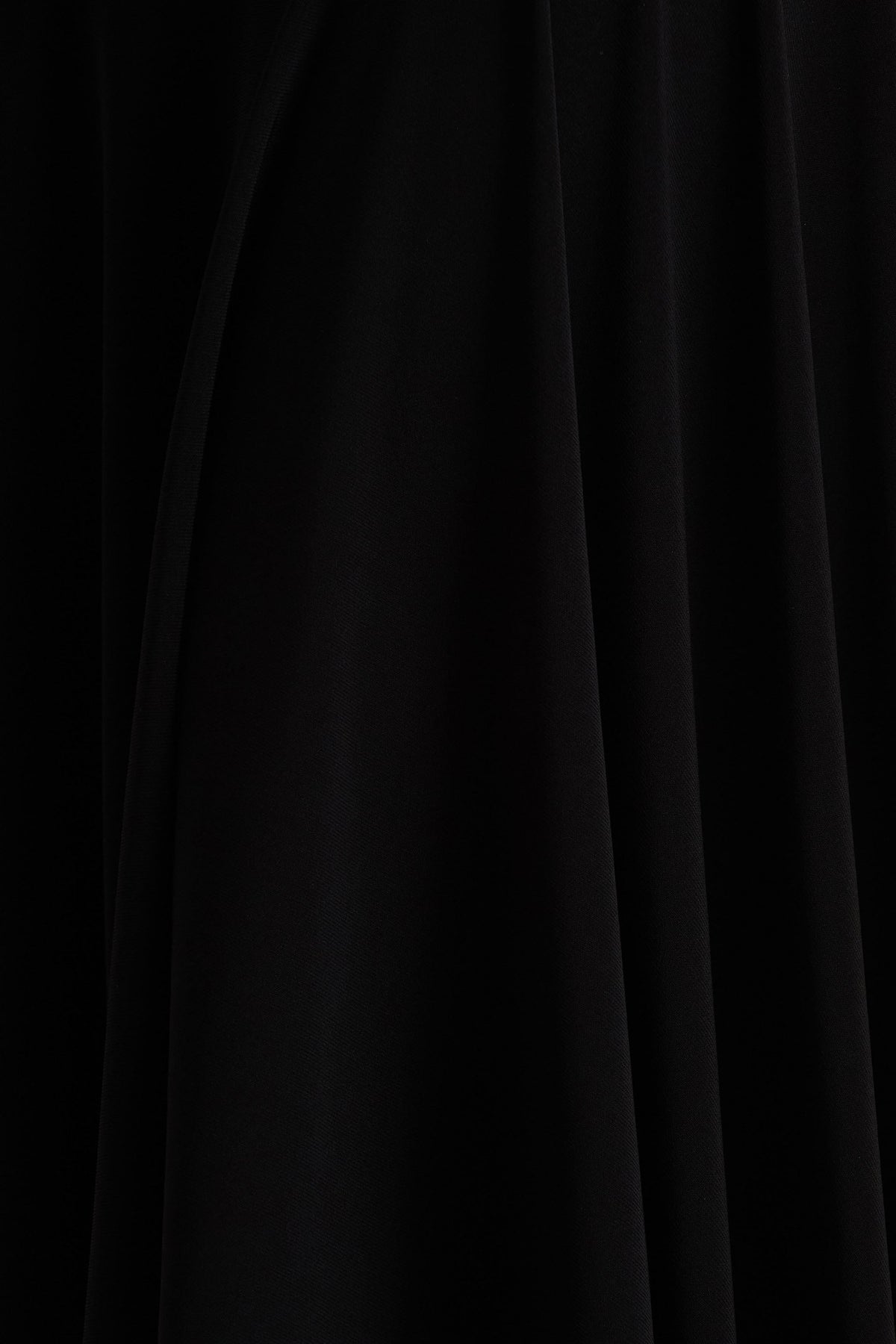 Isola | Black Asymmetric-Neck Midi Dress With Hanky-Hem