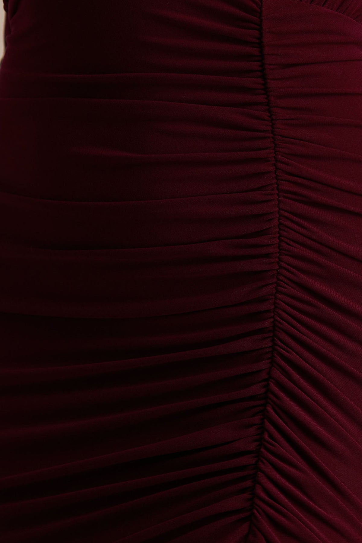 Command | Burgundy Plunge-Neck Maxi Dress With Front-High Split