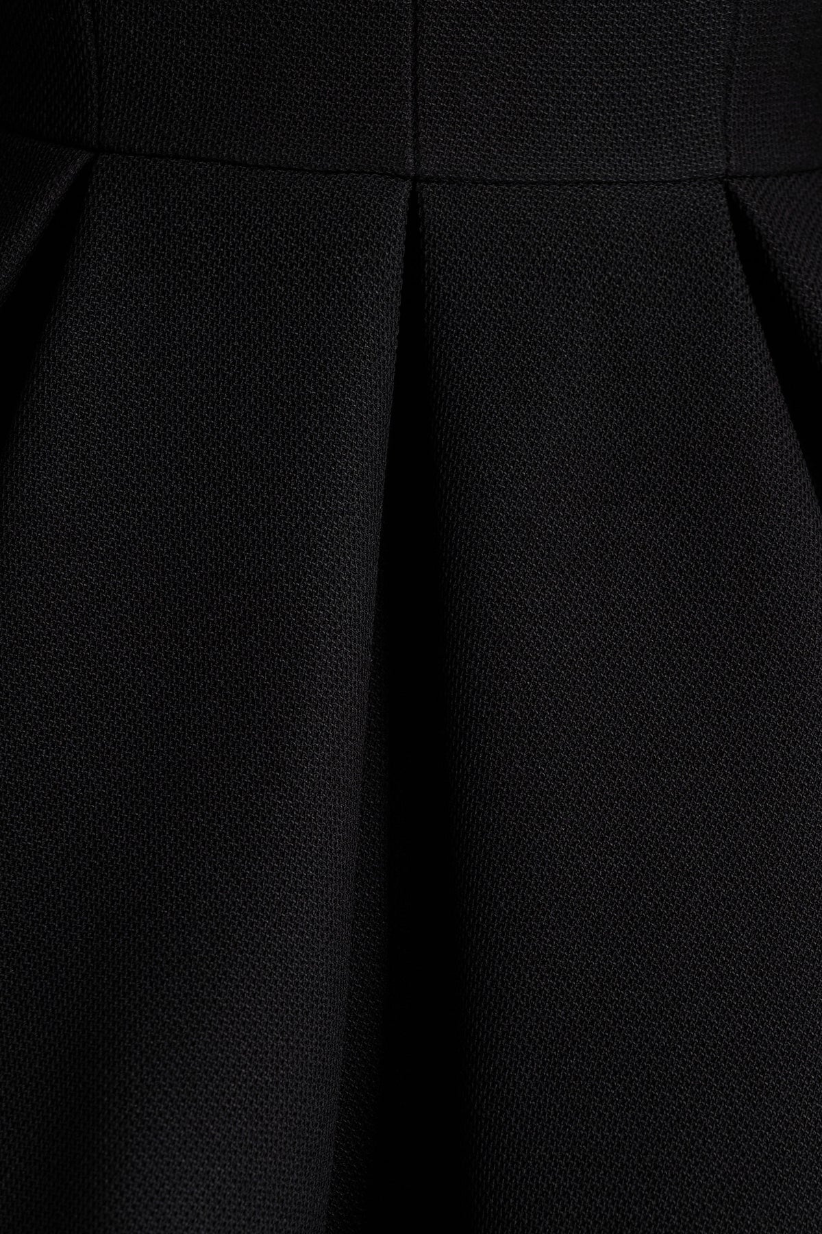 Kat | Black Plunge-Neck Tailored Mini Dress