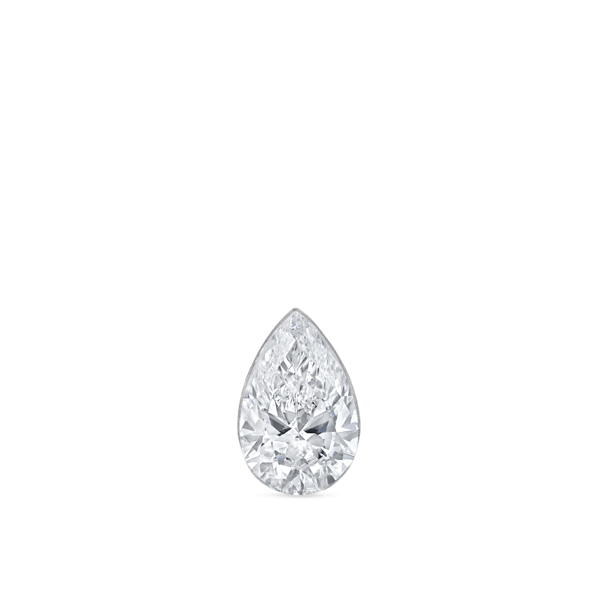 Invisible Set Diamond Pear Threaded Stud Earring With Titanium Backing
