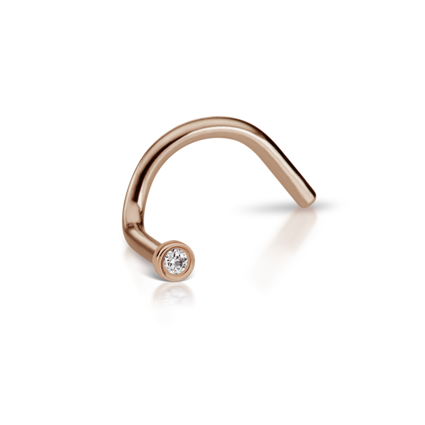 Diamond Plain Bezel Nostril Screw