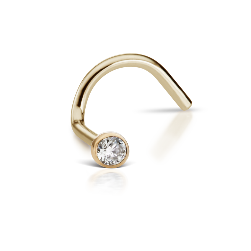 Diamond Plain Bezel Nostril Screw