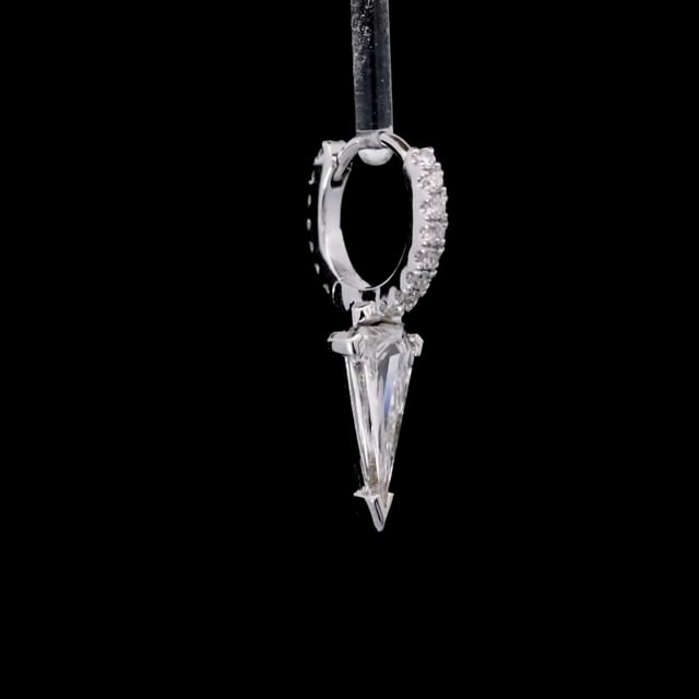 Silhouette Diamond Long Spike Eternity Hoop Earring