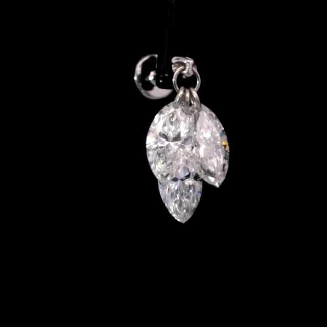 Floating Diamond Plume Threaded Charm Earring With Titanium Backing