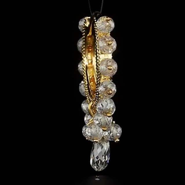 Diamond Coronet with Briolette Hoop Earring