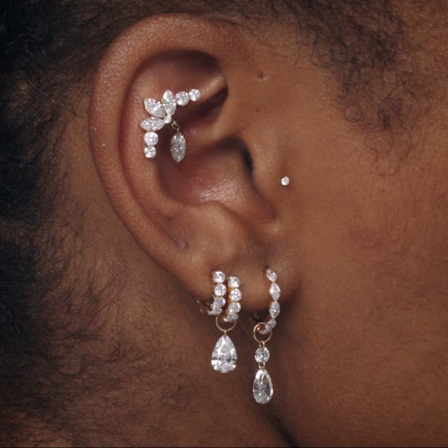 Invisible Set Diamond Threaded Stud Earring With Titanium Backing