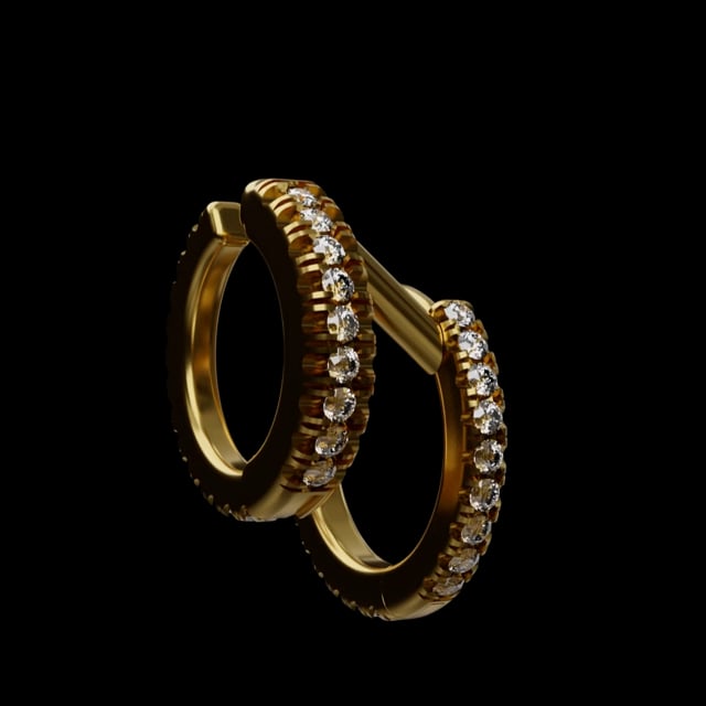 Pearl and Diamond Double Eternity Linked Hoop Earring and Cuff
