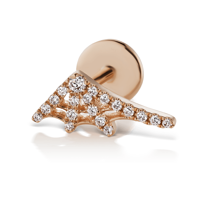 Diamond Web Threaded Stud Earring