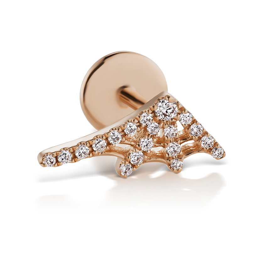 Diamond Web Threaded Stud Earring