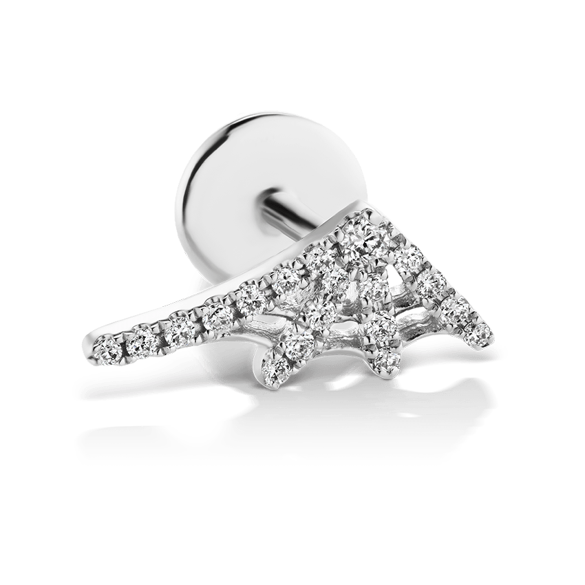 Diamond Web Threaded Stud Earring