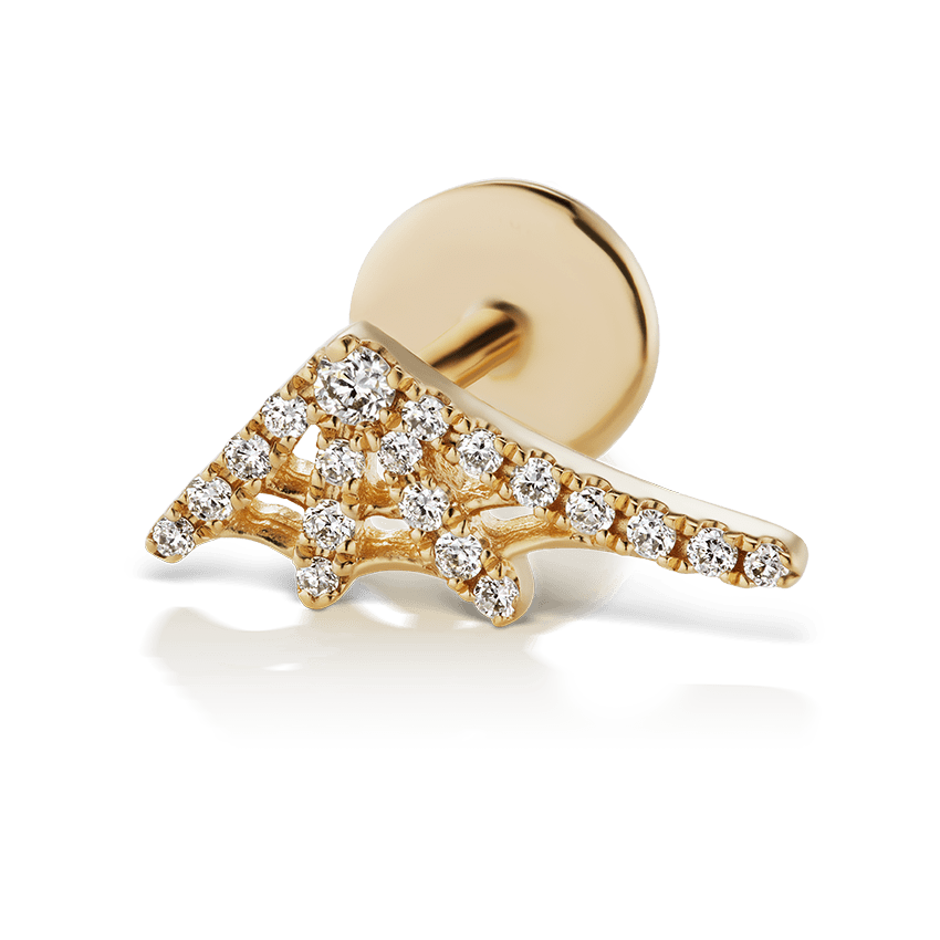 Diamond Web Threaded Stud Earring