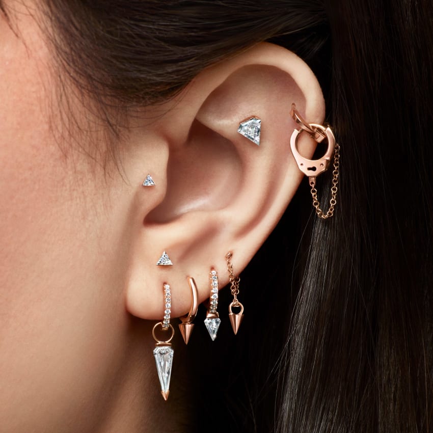 Handcuff Hoop Earring with Medium Chain