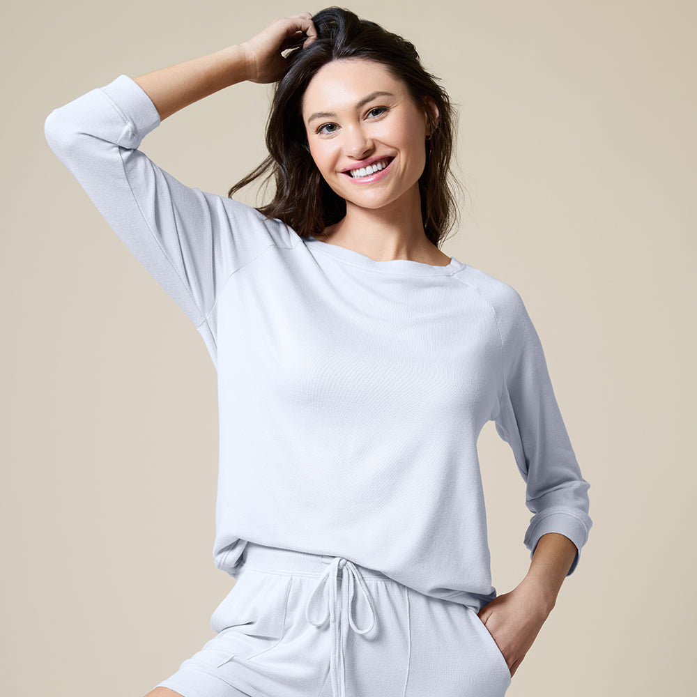 Dream 3/4 Sleeve Boat Neck Top and Short Set