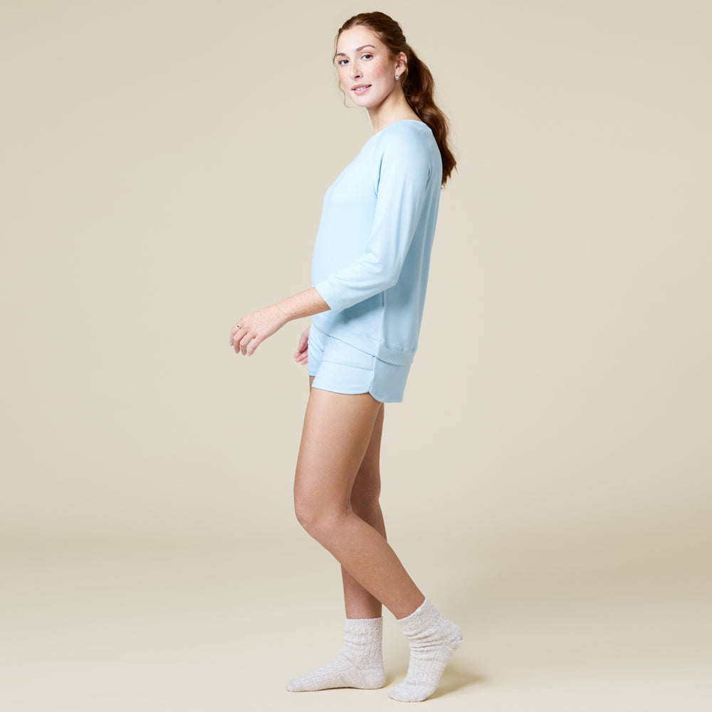 Dream 3/4 Sleeve Boat Neck Top and Short Set