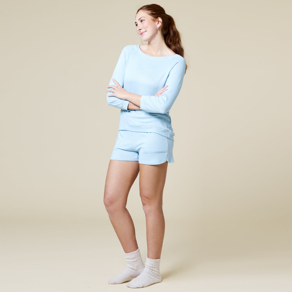 Dream 3/4 Sleeve Boat Neck Top and Short Set