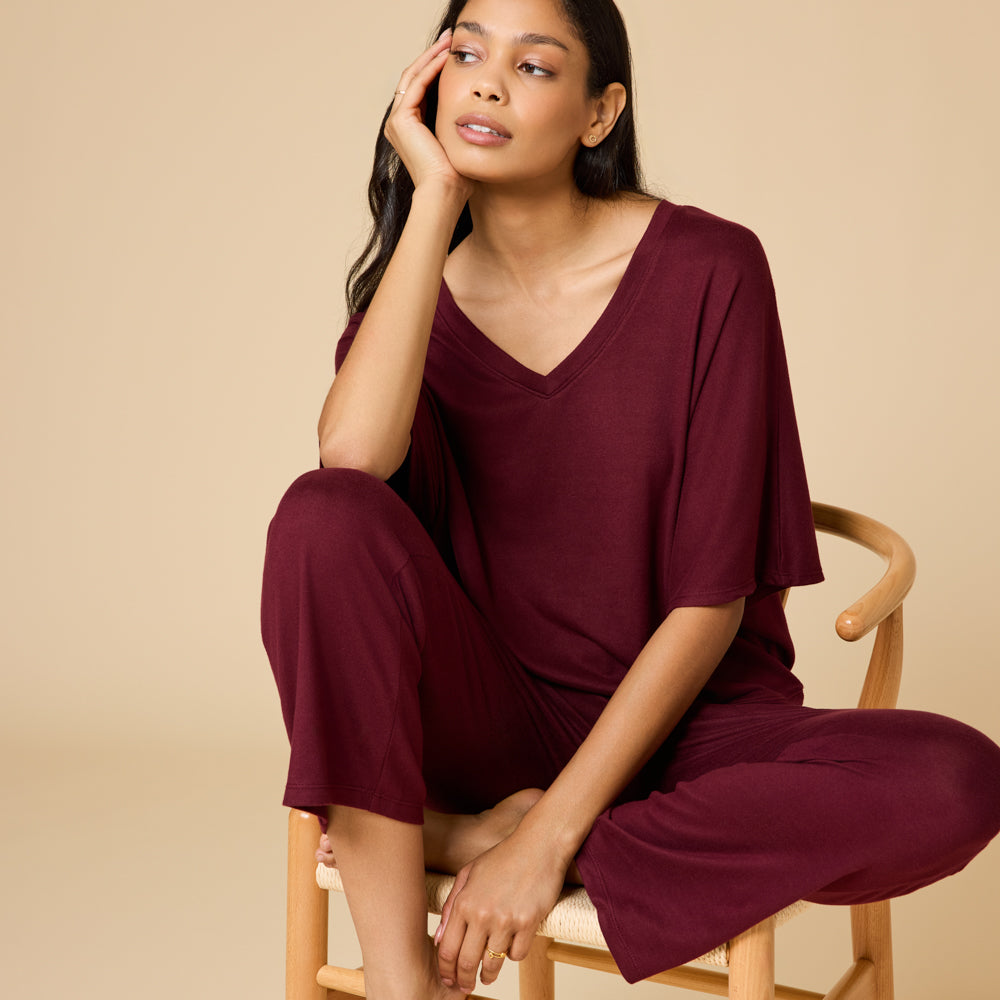 Dream Relaxed V-neck with Capri Lounge Set