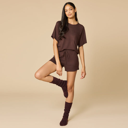 Dream Slouchy Tee Top with Shorts Lounge Set