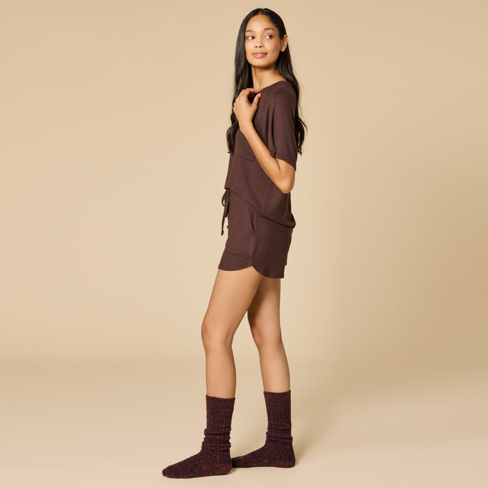 Dream Slouchy Tee Top with Shorts Lounge Set