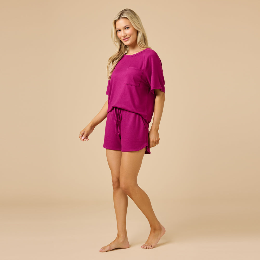 Dream Slouchy Tee Top with Shorts Lounge Set
