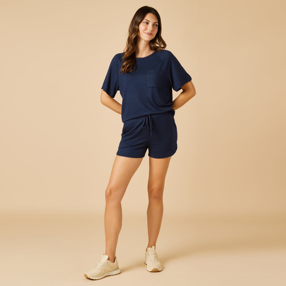 Dream Slouchy Tee Top with Shorts Lounge Set