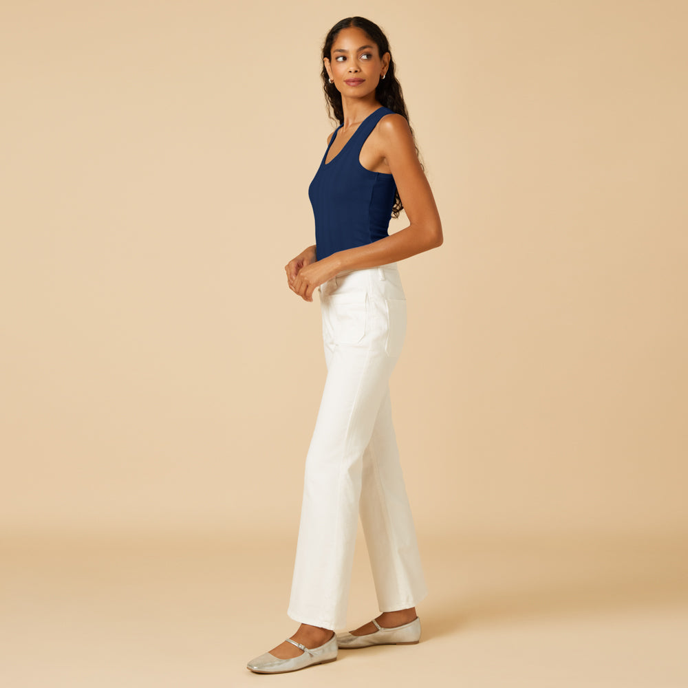 Pointelle Tank with Shelf Bra