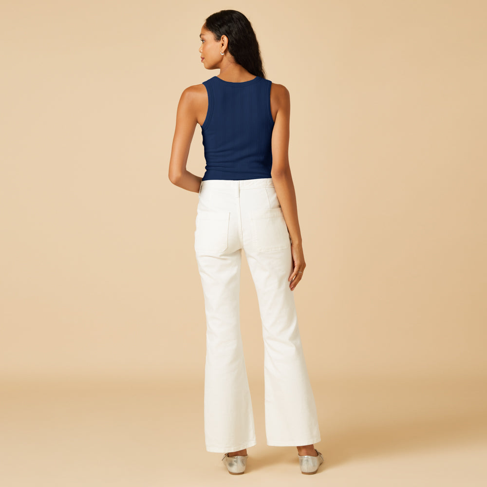 Pointelle Tank with Shelf Bra