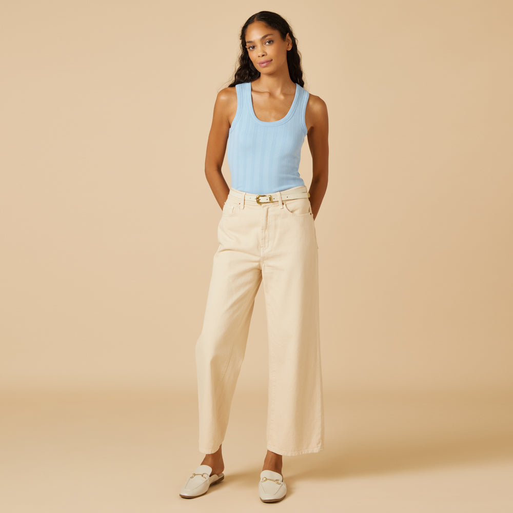 Pointelle Tank with Shelf Bra