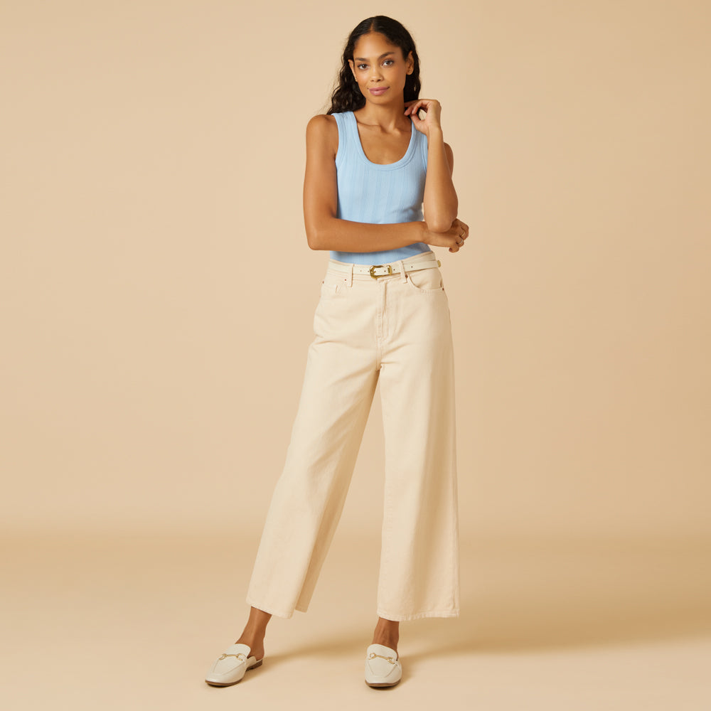 Pointelle Tank with Shelf Bra