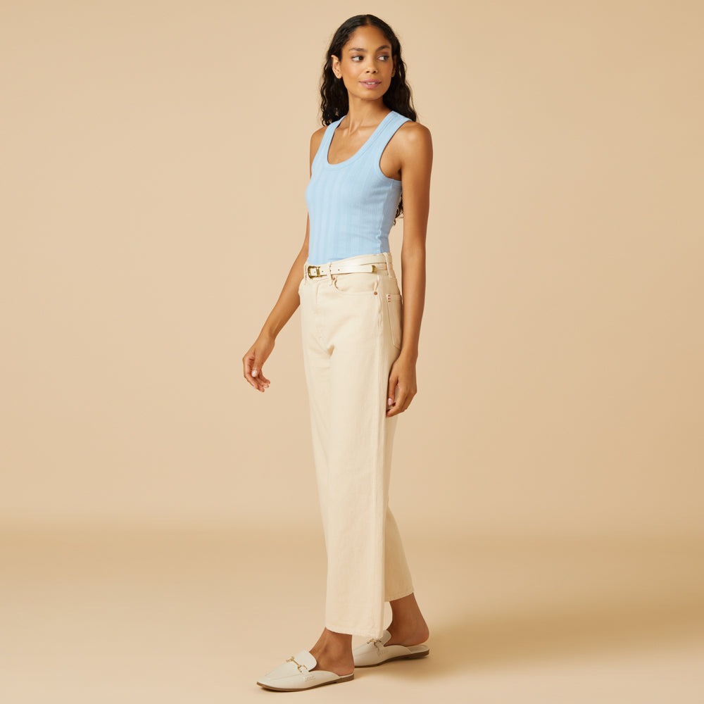 Pointelle Tank with Shelf Bra