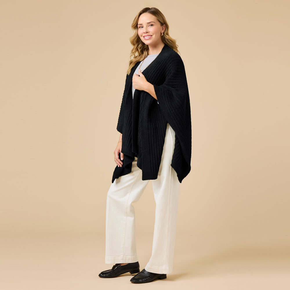 38" Solid Rib Marshmallow Shawl