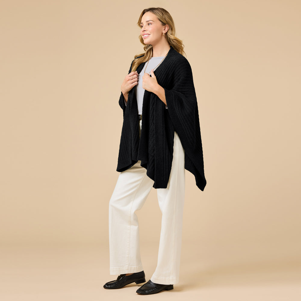 38" Solid Rib Marshmallow Shawl