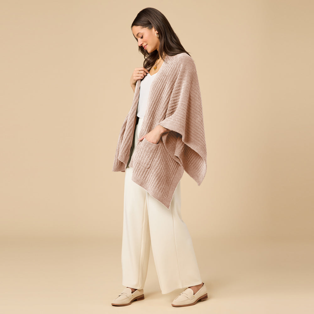 38" Solid Rib Marshmallow Shawl